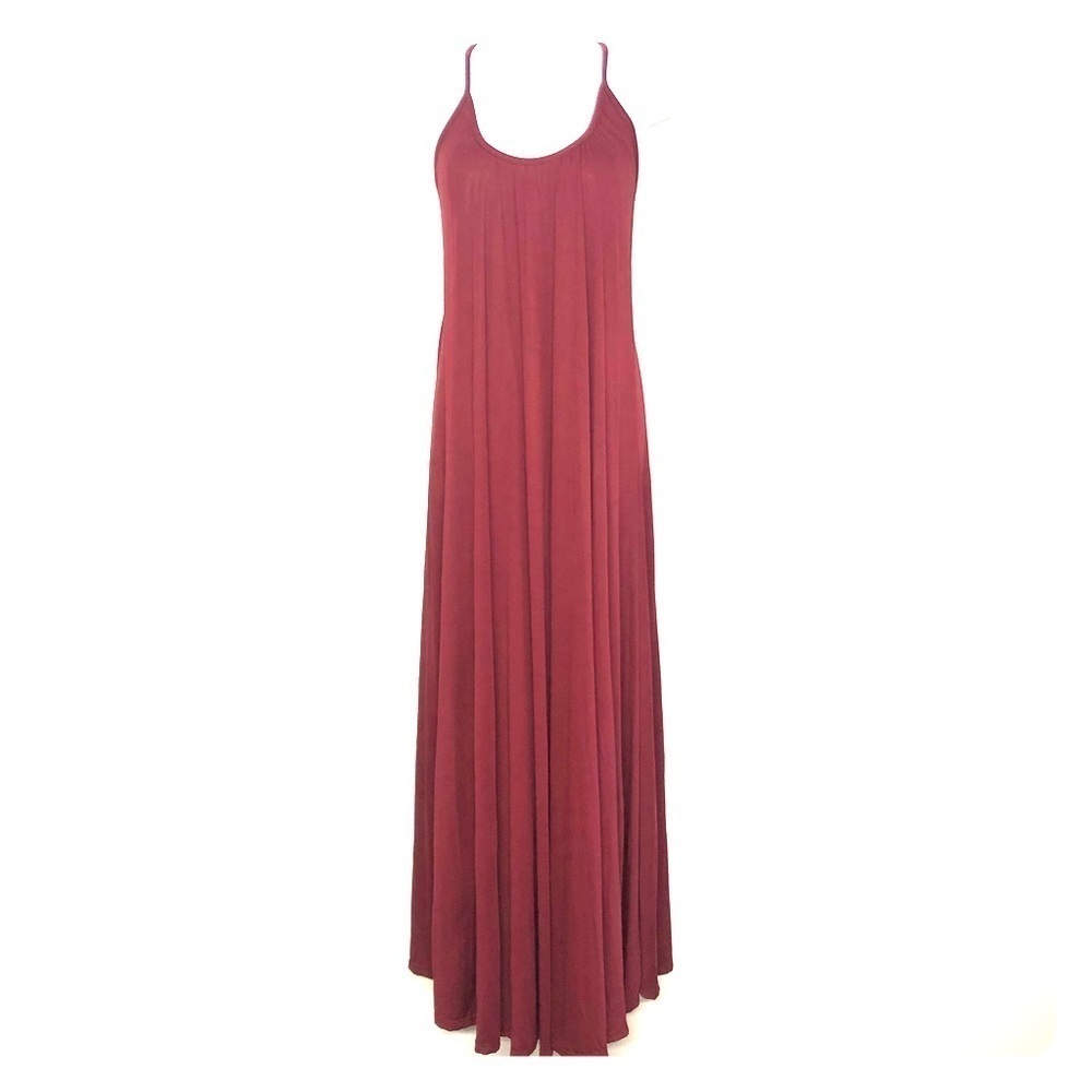Go Couture Burgundy Spaghetti Strap Dress